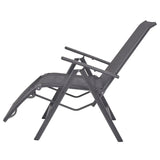 vidaXL Reclining Deck Chair Aluminium And Textilene Black | SKU: 42766 | Barcode: 8718475503712
