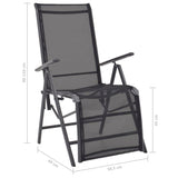 vidaXL Reclining Deck Chair Aluminium And Textilene Black | SKU: 42766 | Barcode: 8718475503712