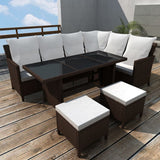 VidaXL Brown Poly Rattan 4 Piece Garden Lounge Set With Cushions | SKU: 43105 | Barcode: 8718475506683