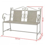vidaXL Garden Bench 115 cm Steel Grey | SKU: 43152 | Barcode: 8718475507154