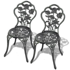 vidaXL Bistro Chairs 2 pcs Cast Aluminium Green | SKU: 43175 | Barcode: 8718475507383