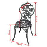 vidaXL Bistro Chairs 2 pcs Cast Aluminium Green | SKU: 43175 | Barcode: 8718475507383