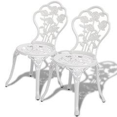vidaXL Bistro Chairs 2 pcs Cast Aluminium White | SKU: 43176 | Barcode: 8718475507390