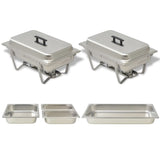 VidaXL Stainless Steel 2 Piece Chafing Dish Set | SKU: 50528 | UPC: 8718475508755 | Weight: 9.5kg