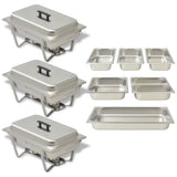 VidaXL Stainless Steel 3 Piece Chafing Dish Set | SKU: 50529 | UPC: 8718475508762 | Weight: 15.9kg