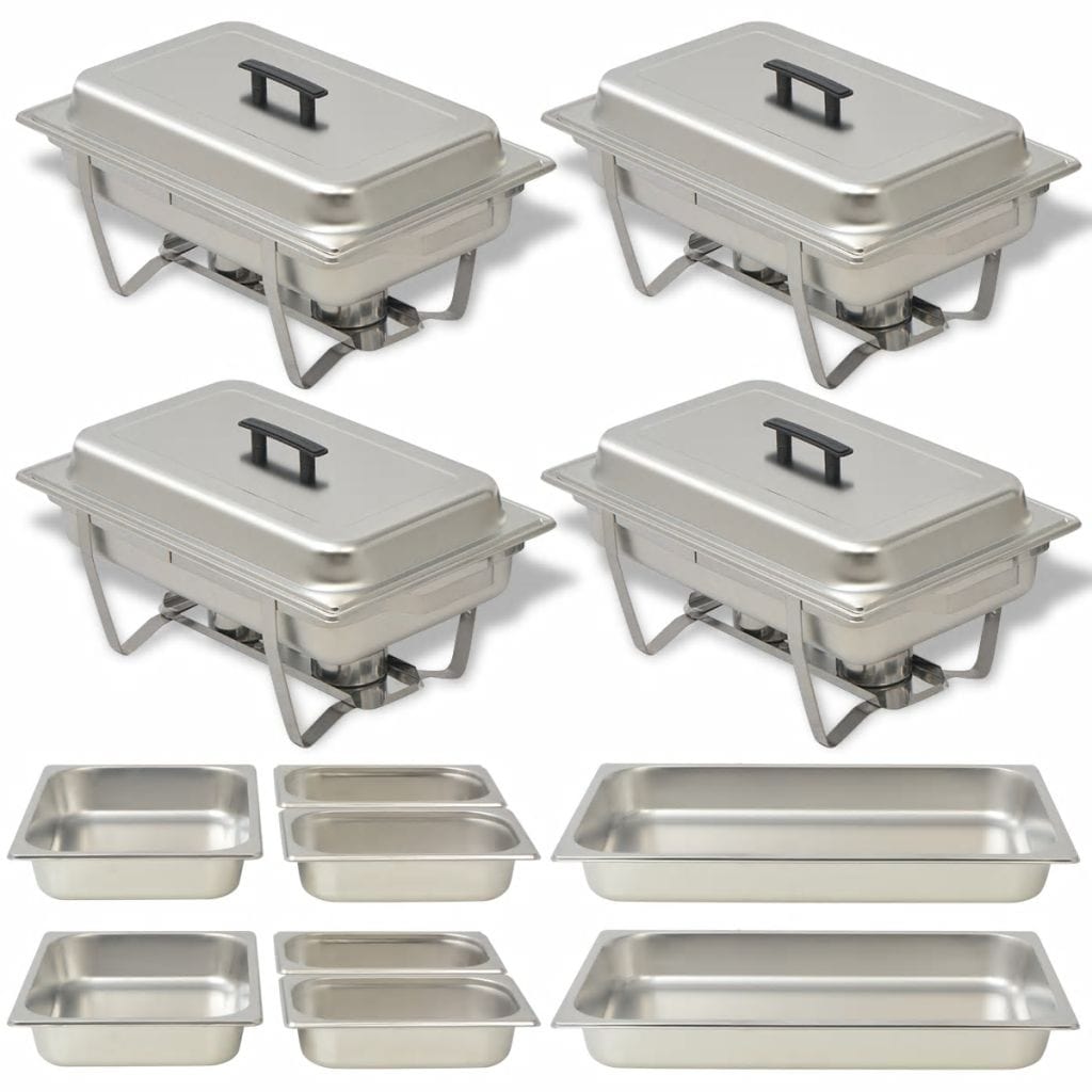 VidaXL Stainless Steel 4 Piece Chafing Dish Set | SKU: 50530 | UPC: 8718475508779 | Weight: 21.2kg