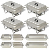 VidaXL Stainless Steel 4 Piece Chafing Dish Set | SKU: 50530 | UPC: 8718475508779 | Weight: 21.2kg