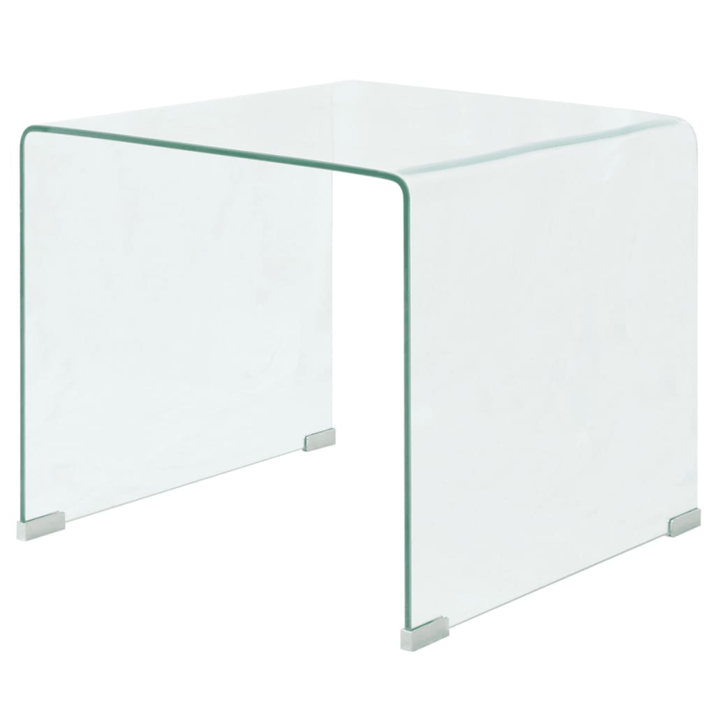 vidaXL Coffee Table Tempered Glass 49.5x50x45 cm Clear | SKU: 244188 | Barcode: 8718475530572