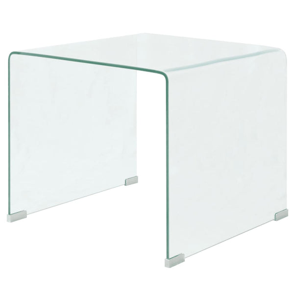 vidaXL Coffee Table Tempered Glass 49.5x50x45 cm Clear | SKU: 244188 | Barcode: 8718475530572