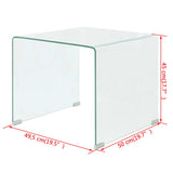 vidaXL Coffee Table Tempered Glass 49.5x50x45 cm Clear | SKU: 244188 | Barcode: 8718475530572