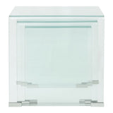 vidaXL Three Piece Nesting Table Set Tempered Glass Clear | SKU: 244190 | Barcode: 8718475530596
