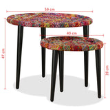vidaXL Coffee Table Set 2 Pieces Chindi Weave Details Multicolour | SKU: 244213 | Barcode: 8718475530824