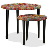 vidaXL Coffee Table Set 2 Pieces Chindi Weave Details Multicolour | SKU: 244213 | Barcode: 8718475530824