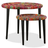 vidaXL Coffee Table Set 2 Pieces Chindi Weave Details Multicolour | SKU: 244213 | Barcode: 8718475530824