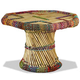 vidaXL Coffee Table Bamboo With Chindi Details Multicolour | SKU: 244214 | Barcode: 8718475530831