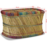 vidaXL Coffee Table Bamboo With Chindi Details Multicolour N2 | SKU: 244215 | Barcode: 8718475530848