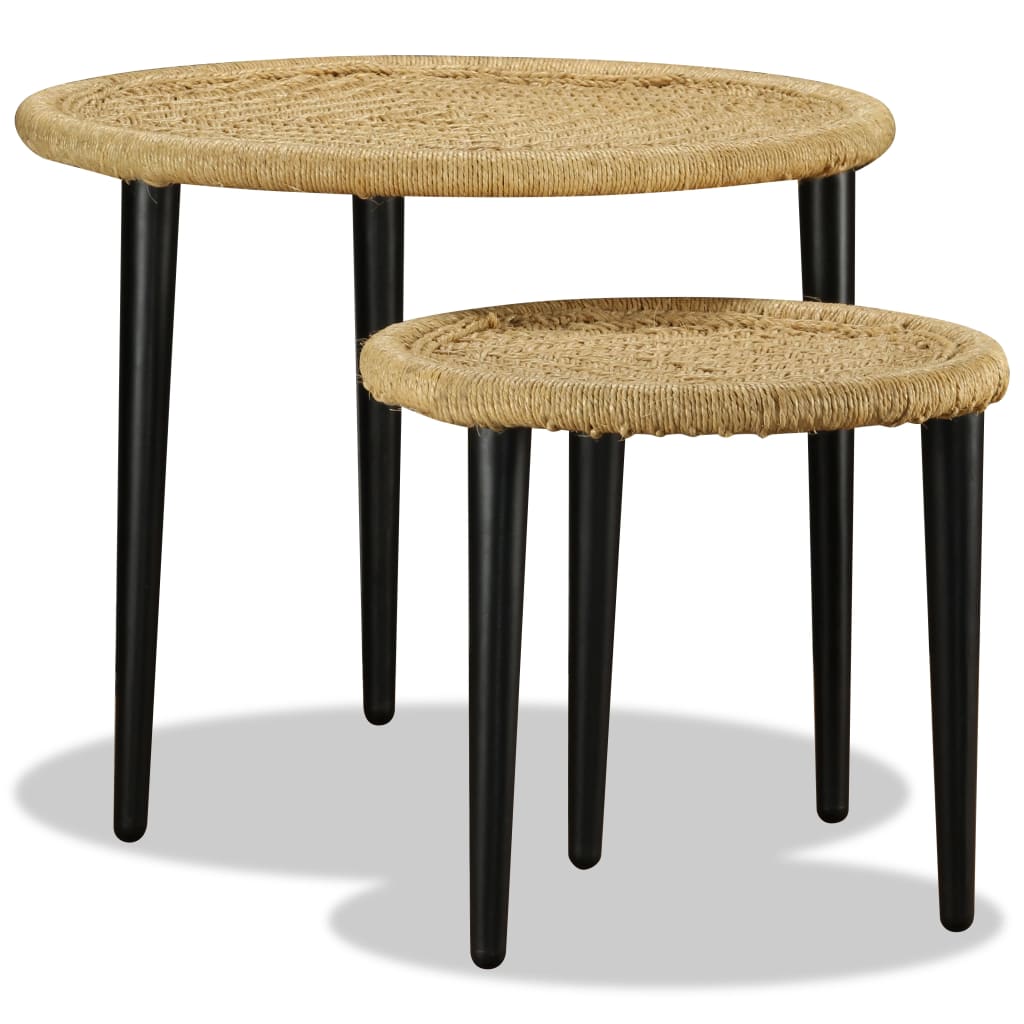 vidaXL Coffee Table Set 2 Pieces Natural Jute | SKU: 244218 | Barcode: 8718475530879