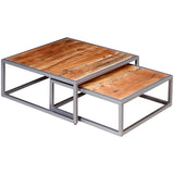vidaXL Two Piece Coffee Table Set Solid Acacia Wood | SKU: 244232 | Barcode: 8718475531012