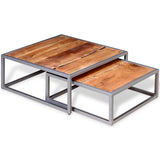 vidaXL Two Piece Coffee Table Set Solid Acacia Wood | SKU: 244232 | Barcode: 8718475531012