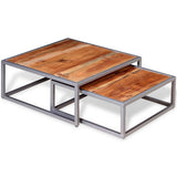 vidaXL Two Piece Coffee Table Set Solid Acacia Wood | SKU: 244232 | Barcode: 8718475531012