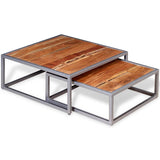 vidaXL Two Piece Coffee Table Set Solid Acacia Wood | SKU: 244232 | Barcode: 8718475531012