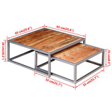 vidaXL Two Piece Coffee Table Set Solid Acacia Wood | SKU: 244232 | Barcode: 8718475531012