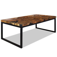 vidaXL Coffee Table Teak Resin 110x60x40 cm Black And Brown | SKU: 244551 | Barcode: 8718475533382