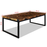 vidaXL Coffee Table Teak Resin 110x60x40 cm Black And Brown | SKU: 244551 | Barcode: 8718475533382