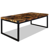 vidaXL Coffee Table Teak Resin 110x60x40 cm Black And Brown | SKU: 244551 | Barcode: 8718475533382