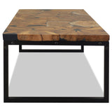 vidaXL Coffee Table Teak Resin 110x60x40 cm Black And Brown | SKU: 244551 | Barcode: 8718475533382