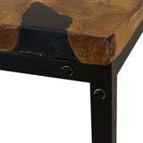 vidaXL Coffee Table Teak Resin 110x60x40 cm Black And Brown | SKU: 244551 | Barcode: 8718475533382
