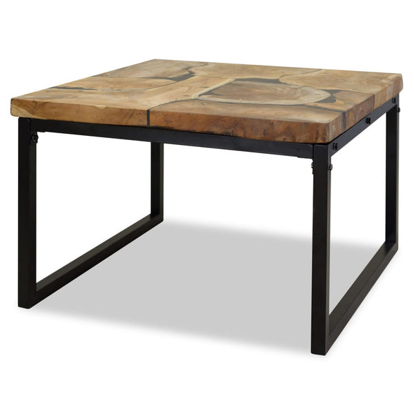 vidaXL Coffee Table Teak Resin 60x60x40 cm Black And Brown | SKU: 244552 | Barcode: 8718475533399