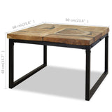vidaXL Coffee Table Teak Resin 60x60x40 cm Black And Brown | SKU: 244552 | Barcode: 8718475533399