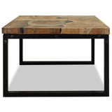 vidaXL Coffee Table Teak Resin 60x60x40 cm Black And Brown | SKU: 244552 | Barcode: 8718475533399