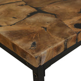 vidaXL Coffee Table Teak Resin 60x60x40 cm Black And Brown | SKU: 244552 | Barcode: 8718475533399