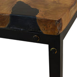 vidaXL Coffee Table Teak Resin 60x60x40 cm Black And Brown | SKU: 244552 | Barcode: 8718475533399