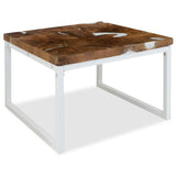 vidaXL Coffee Table Teak Resin 60x60x40 cm White And Brown | SKU: 244554 | Barcode: 8718475533412