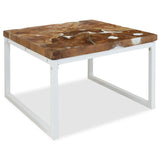 vidaXL Coffee Table Teak Resin 60x60x40 cm White And Brown | SKU: 244554 | Barcode: 8718475533412