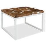 vidaXL Coffee Table Teak Resin 60x60x40 cm White And Brown | SKU: 244554 | Barcode: 8718475533412