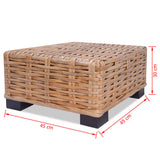 vidaXL Coffee Table Natural Rattan 45x45x30 cm | SKU: 244627 | Barcode: 8718475557432