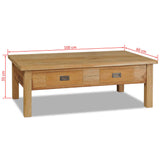 vidaXL Coffee Table Solid Teak 100x60x35 cm | SKU: 244483 | Barcode: 8718475558620