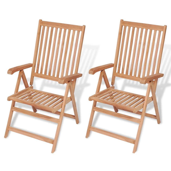 vidaXL Reclining Garden Chairs 2 pcs Solid Teak Wood | SKU: 43029 | Barcode: 8718475559030