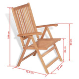 vidaXL Reclining Garden Chairs 2 pcs Solid Teak Wood | SKU: 43029 | Barcode: 8718475559030