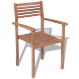 vidaXL Stackable Garden Chairs 2 pcs Solid Teak Wood | SKU: 43036 | Barcode: 8718475559108