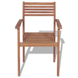 vidaXL Stackable Garden Chairs 2 pcs Solid Teak Wood | SKU: 43036 | Barcode: 8718475559108