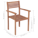 vidaXL Stackable Garden Chairs 2 pcs Solid Teak Wood | SKU: 43036 | Barcode: 8718475559108