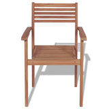 vidaXL Stackable Garden Chairs 4 pcs Solid Teak Wood | SKU: 43037 | Barcode: 8718475559115