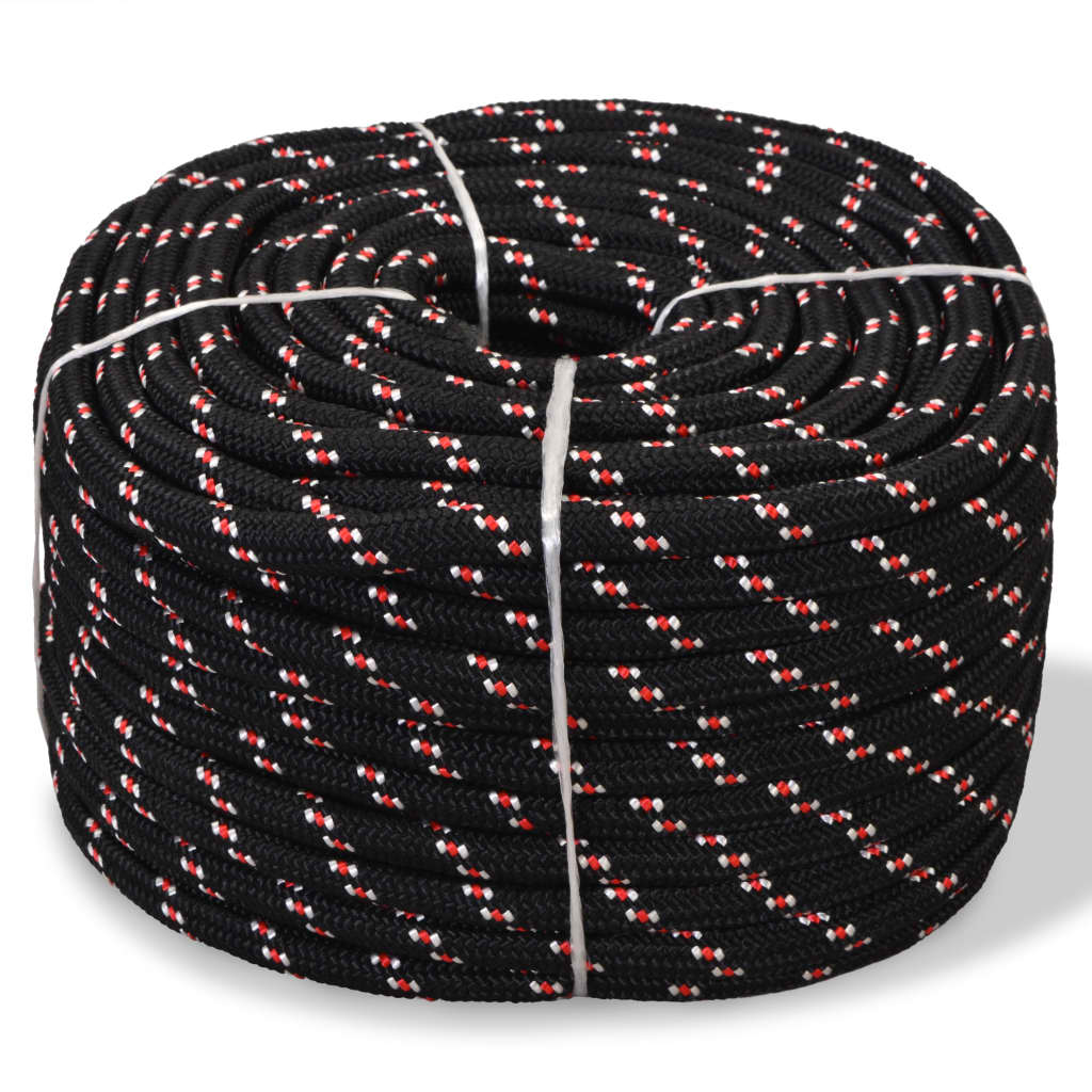 vidaXL Marine Rope Polypropylene 8 mm 100 m Black | SKU: 91285 | Barcode: 8718475559313