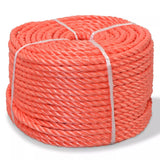 vidaXL Twisted Rope Polypropylene 10 mm 100 m Orange | SKU: 91301 | Barcode: 8718475559474