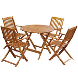 VidaXL Solid Acacia Wood 5 Piece Folding Outdoor Dining Set | SKU: 43380 | UPC: 8718475562610
